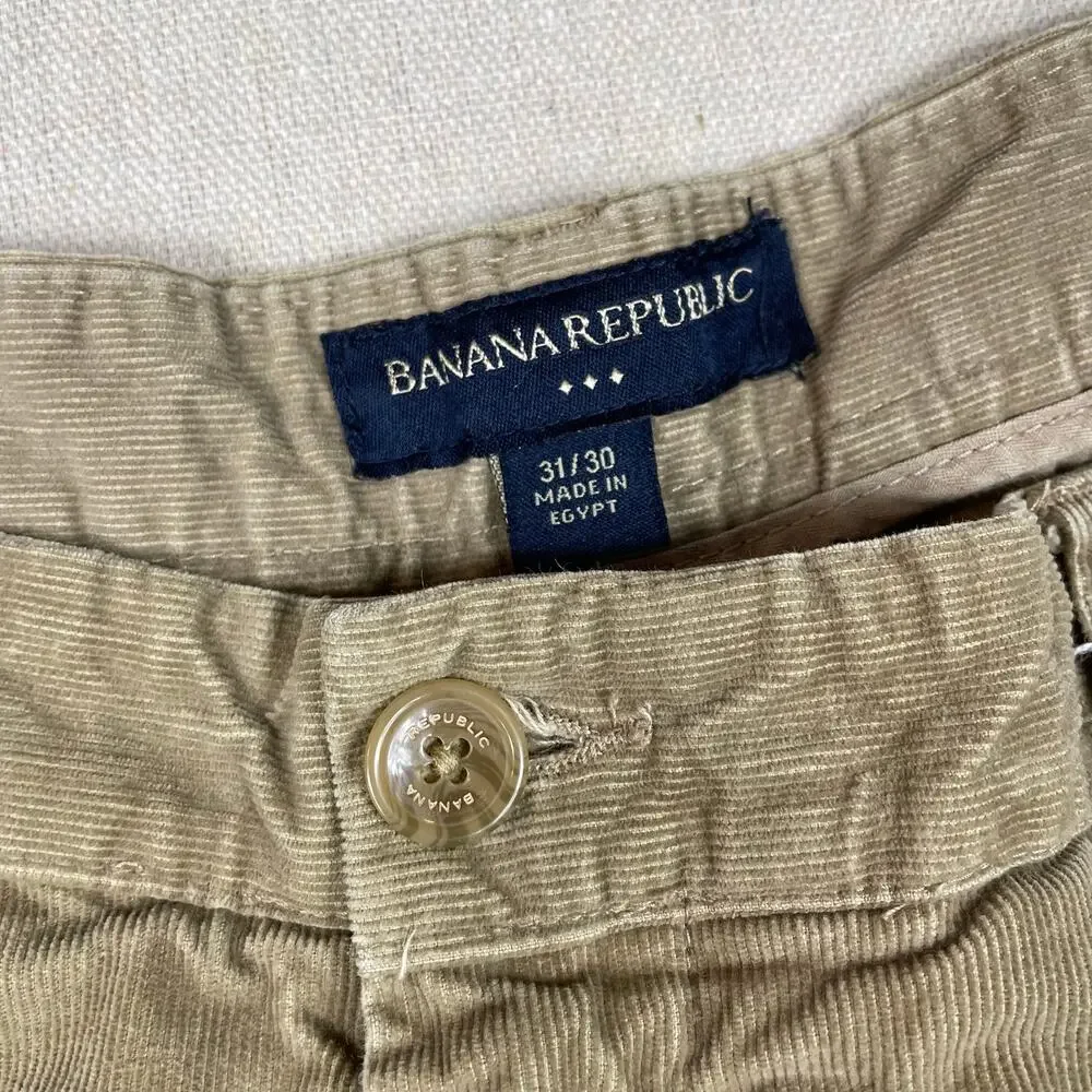 🔥Banana Republic Corduroy Khaki Baggy Wide Leg Pants Mens 31/30 Y2K Classic